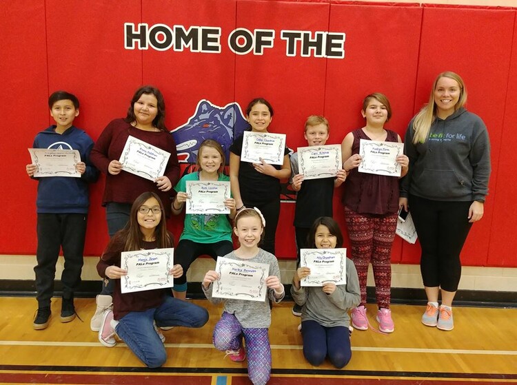From back left: Creighton, Emma, Beth, Callie, Cameron, Kadryn and Heather( trainer). Front Row from left: Maryjo, Karley an Ally upon completion of the PALS training.